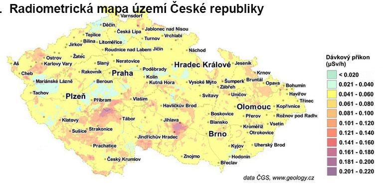 Mapa radice (podloží) v ČR